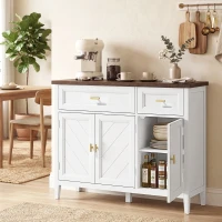 HOMCOM Modern Sideboard with 3 Doors, 2 Drawers and Adjustable Shelves, White(m-8)