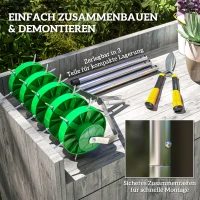 Outsunny Handmatige Gazonbeluchter Verticuteerder 45cm Breed met 30 Stalen Spikes, Donkergroen(m-5)