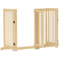 PawHut Hondenhek, vrijstaand, opvouwbaar, deur & voeten, houten frame, 220x36x91cm(m-10)