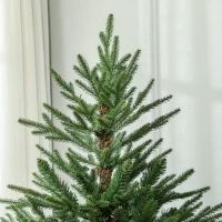 HOMCOM Kerstboom 180 cm, Realistisch Uiterlijk, Snelle Opzet, Incl. Standaard, Brandvertragend Kunststof(m-8)