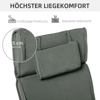 Ligbed met hoofdkussen loungebed ligbank katoenvezel polyester(m-4)