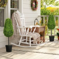 HOMCOM Set van 2 Kunstmatige Buxus 90cm Kunstplant in Traanvorm, Plastic Kunstplanten in Pot Moderne Decoratie(m-8)