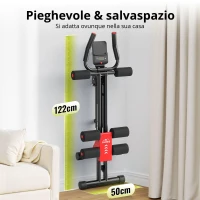 Allenatore per addominali, regolabile, multifunzionale & pieghevole, ruote silenziose & imbottitura in schiuma, 122L x 50P cm, 122x50x0 cm, Nero(m-3)