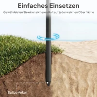Outsunny Strandscherm Ø150 cm waterafstotend opvouwbare parasol met zandanker verstelbare kanteling draagtas Blauw(m-6)