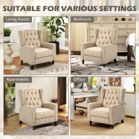 HOMCOM Chesterfield-Style Reclining Armchair - Beige(m-8)