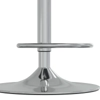 HOMCOM 360° draaibare barkruk met zilverkleurig stalen frame, in hoogte verstelbaar, met voetensteun, zwart(m-12)
