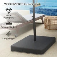 Outsunny Basisgewichten voor parasolvoet, waterdicht, met zand vulbaar, kunststof, 89L x 89B x 10,5H cm, zwart(m-5)
