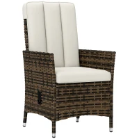Outsunny 105°-150° Reclining Rattan Chair - Cream(m-1)