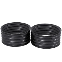 Outsunny 2-delige set verzinkte plantenbakken, Ø60 x 30H cm bloempotten met open bodem voor diverse planten, Donkergrijs(m-10)