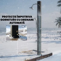 Outsunny Duș Solar de Exterior cu Protecție la Îngheț, 35l, Negru(m-5)