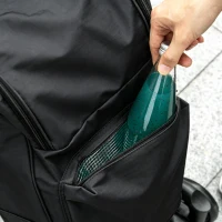 HOMCOM Boodschappentrolley, 46 liter tas, inklapbare winkelwagen met koeltas, verstelbare handgreep, aluminium frame, zwart(m-13)