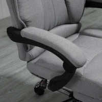 Vinsetto Sedia da Ufficio Ergonomica Girevole, Sedia da Scrivania con Rotelle, Poggiapiedi Retrattile e Reclinabile 135°, Altezza Regolabile, Grigio(m-8)
