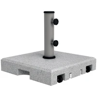 Outsunny Granieten parasolvoet, 28 kg, wielen, voor parasolpalen van 32/38/48 mm, Grijs(m-11)