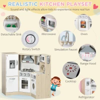 HOMCOM Kids Kitchen Playset, with Accessories, Storage Space(m-4)