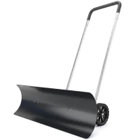 Outsunny Sneeuwschuiver 95 cm extra breed aluminium met wielen, verstelbare antislipgreep, schuin(m-14)