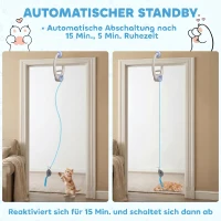 PawHut Interactief Kattenspeelgoed USB-Oplaadbaar Deurhangend Stuiterende Muis voor Katten, 24,1 x 13,8 x 6,6 cm Wit(m-5)