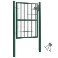 Outsunny Tuinhek van Staal met Handvat en Afsluitbaar Slot 97x170cm Groen(m-10)