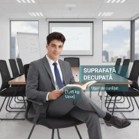 HOMCOM Scaun de birou ergonomic fără roți, cu brațe, pentru sală de așteptare, negru(m-8)