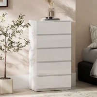 HOMCOM Chest of Drawers, 5-Drawer Storage Cabinets, Modern Dresser, Storage Drawer Unit for Bedroom(m-10)