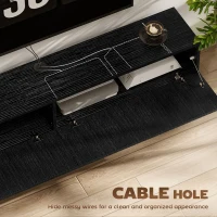 HOMCOM 140cm Floating TV Stand, Wall Mount TV Unit with Cable Management Hole, Fits up to 72" TV, Black(m-6)