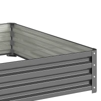 Outsunny 432L Square Raised Garden Bed Box Steel Frame for Vegetables, Flowers and Herbs, 120 x 120 x 30cm, Light Grey(m-11)