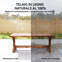Outsunny Panca da Giardino 2 Posti in Legno di Abete Senza Schienale in Stile Rustico, 114Lx40Px46A cm(m-4)