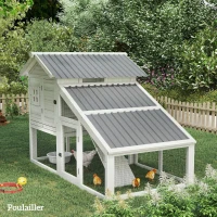 Outsunny Lot de 12 panneaux en acier galvanisé Résistant aux Intempéries, gris clair, dim. d'un panneau 129L x 45l cm(m-8)