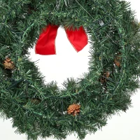 HOMCOM Kerstkrans 60 cm, deurkrans in Crestwood-sparrenlook met strik, 50 leds, 140 takpunten, 8 lichtstanden(m-13)