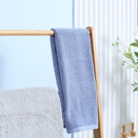 HOMCOM Toallero de Pie de Bambú con 3 Barras Tipo Escalera Plegable con 3 Estantes para Baño 53x30,5x152 cm Natural(m-7)