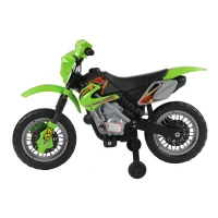 HOMCOM Kids Electric Motorbike, 6V Battery Powered Ride on Motorcycle with Training Wheels, Start-up Button, Pedal, Gift for Boys and Girls Ages 3-6 Years, Green(m-10)