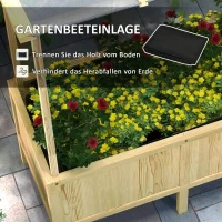Outsunny Houten verhoogde plantenbak met dak, afwateringsgaten, voering van vliesdoek, weerbestendig, sparrenhout, 110x60x152 cm(m-6)