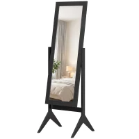 HOMCOM Freestanding Adjustable Angle Dressing Mirror, Full Length Mirror for Bedroom, Living Room, 148 x 47 cm, Black(m-13)