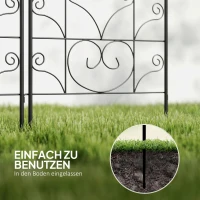 Outsunny Klimrek Metaal 2-delig Set Steekbaar Roestvrij Klimhulp met Vogelontwerp voor Klimplanten 50x120 cm Zwart(m-8)