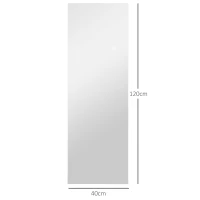 HOMCOM Grand miroir mural LED miroir pleine longueur 3 couleurs de lumière réglables fonction mémoire 120 x 40 cm transparent(m-3)