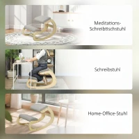 HOMCOM Ergonomische schommelende kniestoel voor thuiswerken, verbeterde houding, lichtgrijs(m-7)