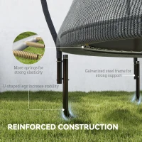 SPORTNOW 8ft Outdoor Trampoline with Enclosure Net, Spring Cover, Black(m-8)