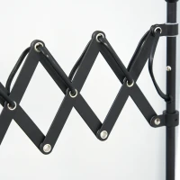 HOMCOM Lampada da Terra 140cm con Paralume Regolabile ed Estraibile, Base Rotonda, Interruttore a Pedale in Metallo Nero(m-9)