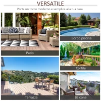 Outsunny Tavolino in Rattan Sintetico da Esterno e Giardino Grigio(m-7)