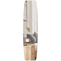 HOMCOM Wandspiegel Fenster Spiegel mit Metallrahmen Dekorativer Hängespiegel Flurspiegel, 160 x 40 x 3 cm, Gold(m-12)