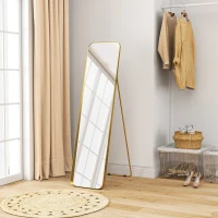 HOMCOM 40 x 160 cm Rectangular Full Length Mirror - Gold Tone(m-9)