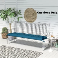 Outsunny Sun Lounger Cushion, Memory Foam Patio Chair Cushion with Ties, Outdoor Seat Pad Fits 190 x 60 cm Lounger, Blue(m-10)