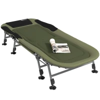 Outsunny Campingbed Ligbed Veldbed, 200 x 85 x 40-55 cm, Waterbestendig Groen(m-11)