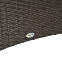 Outsunny Polyrotan tuintafel glazen tafel eettafel tuinmeubelen tafel metaal 150 x 85 x 74 cm(m-8)