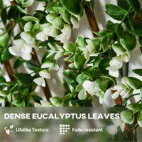Outsunny 2pc Expanding Garden Trellis, 2 x 1m Faux Decorative Privacy Fence with Artificial Leaves, Privacy Screen Greenery Walls for Garden Balcony, Eucalyptus Leaves(m-5)