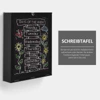 HOMCOM Opklapbare wandtafel met schrijfbord, 60 cm x 94,5 cm x 147 cm, Zwart(m-7)