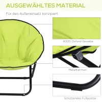 Outsunny Klapstoel, Opvouwbare Stoel, Campingstoel, Tuinstoel, Gepolsterde Stoel, Opvouwbaar, Metaal + Oxfordstof, 80 x 80 x 75 cm, Geel(m-6)