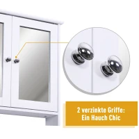 kleankin spiegelkast, wandkast met 3 opbergvakken, make-upkast, MDF, wit, 56 x 13 x 58 cm(m-5)