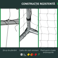 SportNow Poarta Fotbal 8×5 ft – Plasa Rezistenta & Montare Rapida(m-5)