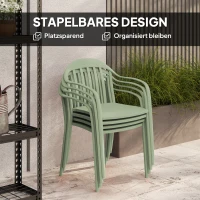 Outsunny 4-delige Set Tuinstoelen Weerbestendig met Armleuning en Rugleuning tot 120 kg Belastbaar(m-5)