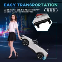 HOMCOM Audi Licensed 12V Kids Electric Ride-On, with Remote Control, Suspension System, Lights, Music, Motor - White(m-7)